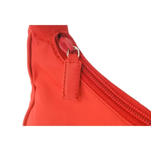 Prada Mini Handbag Hobo Triangle Logo Nylon Red - Picture 6 of 10